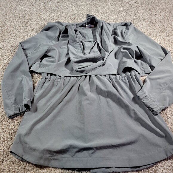 J Jill Fit Windbreaker Womens Medium GrayHooded Zip Front Jacket Hooded - Picture 8 of 9